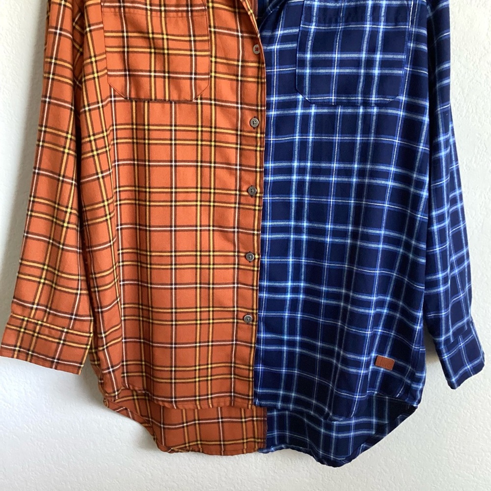 \Peace Love World\ Two-Tone Plaid Button Down - Picture 6 of 16